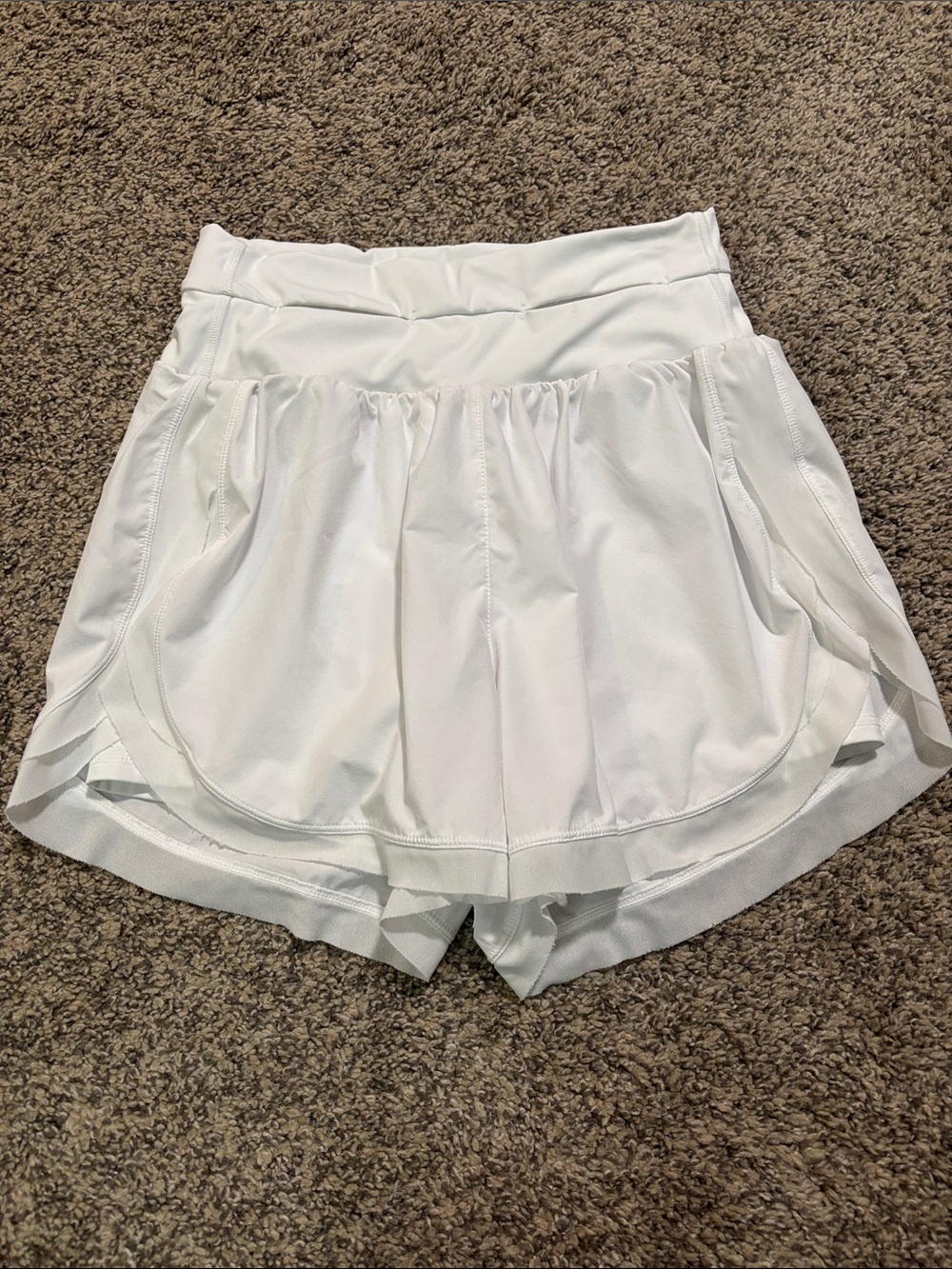 Women’s White Athletic Shorts with Built-In Liner